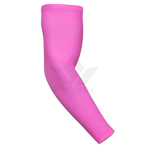 Manchon de bras anti-UV unisexe rose pour adultes, fabriqué en tissu 100 % polyester uni teint - Product Image 3