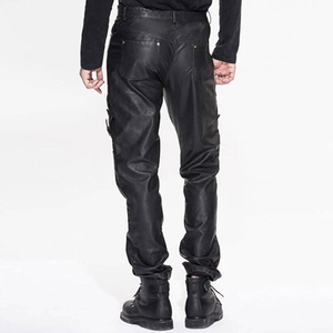 Outdoor Wear <b>Men</b> Leather Pants Comfortable Jogging <b>Trousers</b> With Multi Pockets For <b>Walk</b> Wholesale Leather Pants For <b>Men</b> OEM - Product Image 2