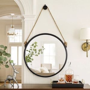 Round Shape Hanging Wall <b>Mirror</b> with Metal Border Wall Hanging <b>Mirror</b> | Decorative Golden Border Customized <b>Mirror</b> With Chain - Product Image 4