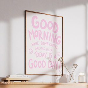 Impresión en lienzo para cocina, póster tipográfico con cita positiva sobre café matutino, decoración minimalista para pared de cafetería - Product Image 4