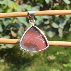 Pendentif en argent Sterling 925 Agate à bandes noires Pendentif en pierres précieuses Collier Bijoux faits à la main Bijoux en agate Cadeau pour elle - Product Image 4