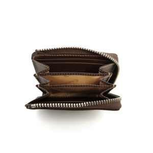 Hot Pick Castello Luxury Saffiano Leather Genuine Accordion Zippered Credit Card Utility Pouch 10x6.5x2.5cm Fashion Black Dark - Product Image 4
