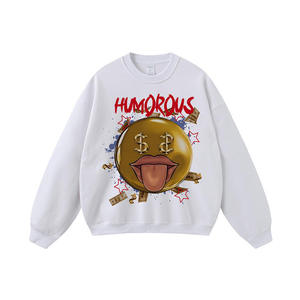 Sweat-shirt à capuche zippé en polaire pour homme, blanc, imprimé visage humoristique, coupe-vent, imperméable, tricoté, style streetwear décontracté d'hiver - Product Image 1