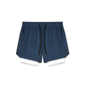Pantalones Cortos Deportivos de Doble Capa para Hombre, Pantalones Cortos Deportivos 2 en 1 para Gimnasio, Entrenamiento, Secado Rápido, para Correr, de Doble Capa, para Verano - Product Image 2