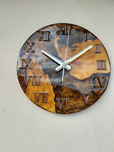 Horloge murale en époxy de qualité supérieure, articles décoratifs en bois pour la maison, décoration pour le salon, la chambre et le bureau, en provenance d'Inde - Product Image 5