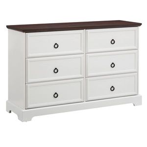 Modern Farmhouse 6-Drawer Chest of Drawers Wooden Bedroom Dresser with 6 Storage Drawers 6-Drawer Dresser for Bedroom - Product Image 6