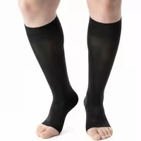 Calcetines de compresión hasta la rodilla para mujer, blancos, acanalados, deportivos, largos hasta la pantorrilla, transpirables, precio al por mayor - Product Image 4