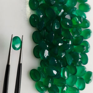 Ónix Verde Natural, Corte Ovalado de 8x6MM, Gema Suelta de la Mejor Calidad para Joyería, Gemas de Red Mountain - Product Image 1