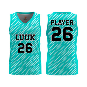 Customized Printed Men's Sleeveless V Neck Pullover Pro <b>Level</b> Basketball Jersey Breathable Moisture Wicking Quick Dry Mesh - Product Image 1