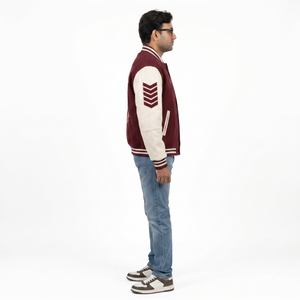 Premium Custom <b>Men's</b> 3XL Wool <b>Leather</b> Varsity <b>Jacket</b> 550GSM Melton Vintage Collegiate Letterman Coat OEM Sialkot Manufacturer - Product Image 3