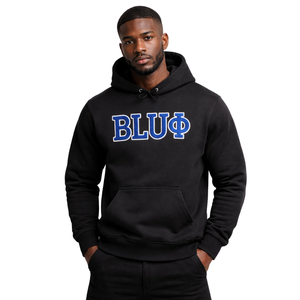 Sweat à capuche en chenille Phi Beta Sigma Blu Phi noir pour homme, tissu de qualité supérieure, coupe confortable, vêtements de fraternité grecque, tenue décontractée - Product Image 1