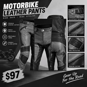 Motorcycle <b>Leather</b> Biker <b>Pants</b> Unisex Motor Racer Genuine <b>Leather</b> Winter <b>Plus</b> <b>Size</b> Printed Motorbike Rider <b>Pants</b> - Product Image 6