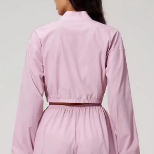 Long Sleeve Zipper Shirt Fashion Apparel Factory Direct Bulk Production <b>Women's</b> Long Sleeve Casual Front Zip Shirt - Product Image 6