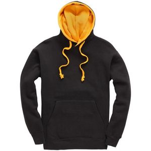 Sweat-shirt à capuche bicolore noir et gris pour homme, pull décontracté avec capuche contrastée - Product Image 2