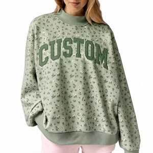 <b>Ladies</b> Floral Printed <b>Sweatshirt</b> Oversized Loose Fit Pullover Top <b>Long</b> Sleeve Casual Clothing Trendy Streetwear Fashion - Product Image 3
