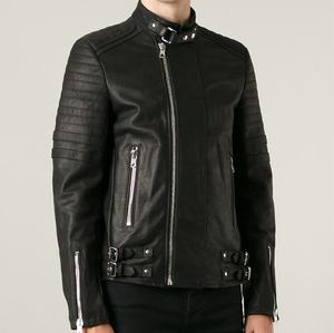 2024 High Quality <b>Men's</b> Stylish Leather <b>Jacket</b> Casual Wholesale Solid Color with Stand Collar - Product Image 3