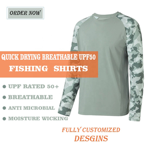 Ropa de Pesca, Última Moda Masculina, Ropa de Camuflaje, Fabricación de Camisetas de Pesca Transpirables de Secado Rápido con Protección UV, Material de Poliéster Personalizado - Product Image 5