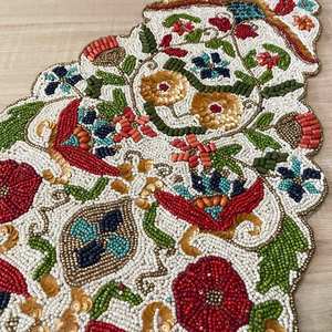 Luxury Handmade Floral Beaded <b>Table</b> <b>Runner</b> Colorful Flower Design <b>Dining</b> <b>Table</b> Centerpiece Home Decor Accent - Product Image 5