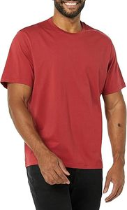 T-shirt à manches courtes pour homme, couleur unie, col rond, coupe classique, tricot décontracté, rouge marine - Product Image 4