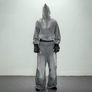 Sweatsuit Cotton Blend Hoodies And Wide Leg Sweatpants Matching Casual <b>Lounge</b> <b>Set</b> With Graphic Print Flared Sweatsuit <b>Set</b> - Product Image 2