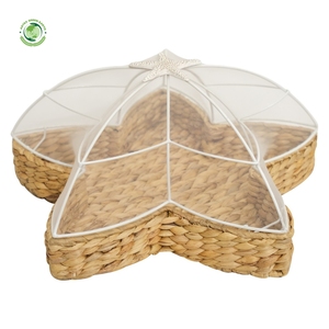 Woven water hyacinth food cover in a star shape Kitchenware and table decoration Wholesale eco-friendly Made in Vietnam - Product Image 1