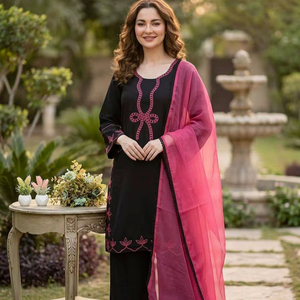 Women's Embroidered Straight Rayon kurta and Pant with Dupatta Set - Product Image 1