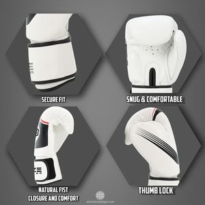 ถุงมือชกมวยหนังแท้แบบสั่งทำพิเศษ สำหรับฝึกซ้อม มวยไทย คิกบ็อกซิ่ง MMA ต่อยกระสอบ พร้อมสายรัดเวลโคร - Product Image 5
