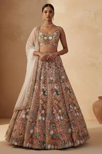 Indian Traditional Designer Net Lehenga Choli with <b>Sequins</b> Dori and Thread Work for Wedding Wear for Women Floor Length Fit - Product Image 2