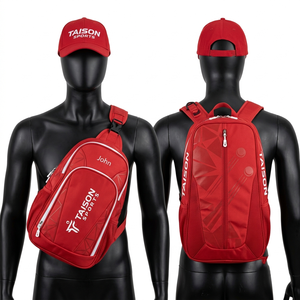 Premium 900 GSM Polyester Tennis <b>Sling</b> <b>Bag</b> Black Honeycomb Side Panels Custom Embroidery Heat Transfer Logo - Product Image 5