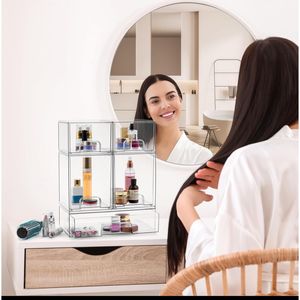 Set di 1 Contenitore Impilabile in Acrilico Trasparente Modello D0100XF9R3W per Organizzazione Bagno e Cassetti Trucchi - Product Image 3