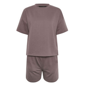 Conjunto de Camiseta y Pantalones Cortos de Algodón Extra Grande para Mujer, Ropa Casual de Verano, Traje de Dos Piezas, Logotipo Personalizado, Venta al Por Mayor OEM - Product Image 1