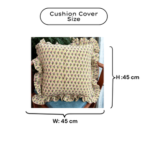 Housse de coussin artisanale indienne de Jaipur, à volants, style bohème, écologique, en pur coton, taie d'oreiller décorative, sans danger pour la peau, lavable, pour usage domestique - Product Image 6
