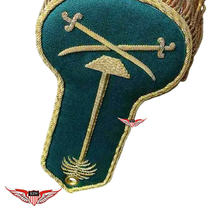 Epaulette Francés Napoleónico Verde Bordado con Flecos de Hilo Dorado, Hecho a Mano, para Disfraz - Product Image 3