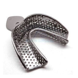Plateaux d'empreinte dentaire manuels en acier inoxydable fiables, conception durable, ajustement précis, réutilisables, professionnels - Product Image 4