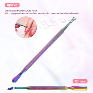 Pousse-cuticules et dissolvant de vernis à ongles en acier inoxydable – Kit d'outils de manucure pour gel, grattoir et soin des ongles - Product Image 4