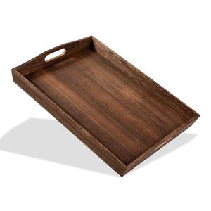 Wooden Rectangle Serving Tray-Eco-Friendly <b>Disposable</b> Country Design for Breakfast and Food Serving Business Gift - Product Image 5
