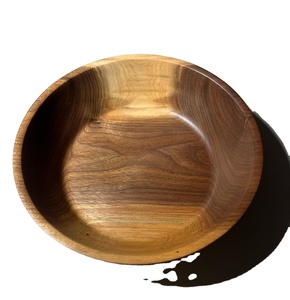 Bol de service en bois naturel, plat en bois massif pour fruits, collations, salades et service pour la cuisine, la table à manger - Product Image 4