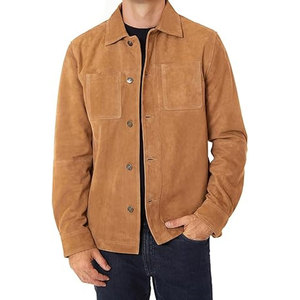 New Arrival <b>Mens</b> Slim Fit <b>Suede</b> Leather <b>Jacket</b> Genuine Soft Touch Casual Classic Winter Streetwear Look - Product Image 1