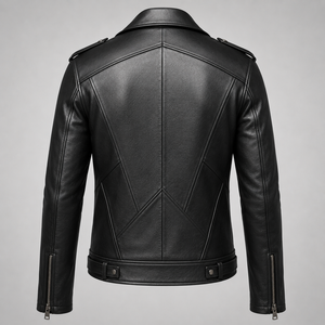 <b>Men's</b> Premium Genuine <b>Leather</b> Racer <b>Jacket</b> Vintage Moto Style Slim Fit Full Grain <b>Leather</b> Outerwear Luxury Fashion Wear - Product Image 2