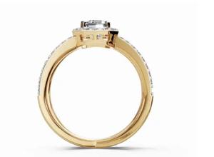 แหวนเพชรทรงฮาโลแบบวงแหวนไขว้ น้ำหนักรวม 1,467 กะรัต ประกอบด้วยเพชรเลี้ยงในห้องปฏิบัติการ 55 เม็ด แหวนทอง 9, 14, 18 กะรัต - Product Image 4