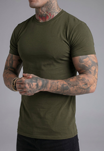 T-shirt personnalisé en gros à manches courtes pour homme, style basique, couleur unie, col rond - Product Image 6