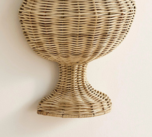 Natural Rattan Wall Vase Woven <b>Flower</b> Vase Rustic Farmhouse Style Decorative Vase Ideal For Home Decor <b>Display</b> Accent - Product Image 3