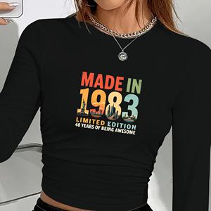 awesome Made in 1983 limited edition women's fashion long sleeve <b>shirt</b> - Product Image 4