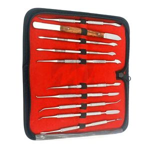 Kit d'instruments de modelage en acier inoxydable pour laboratoire, outils de sculpture de cire dentaire avec étui de transport - Product Image 5