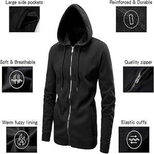 Sweat à capuche zippé en molleton épais de haute qualité pour homme, 300-500 g/m², coton, design de logo personnalisé, prix abordable - Product Image 5