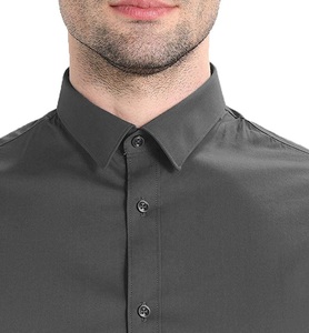 Chemises habillées décontractées pour hommes à manches longues en polyester/coton, coupe classique, style smart décontracté, pour le printemps, vente en gros - Product Image 2
