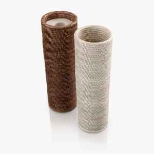 Accesorios de baño, portarrollos de papel higiénico de ratán natural, cesta para pañuelos con tapa - Product Image 3