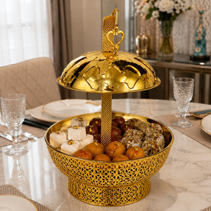 Calentador de Comida Tipo Buffet de Lujo en Latón con Tapa de Cúpula para Hotel, Catering, Restaurante, Banquete, Fabricante OEM ODM - Product Image 3