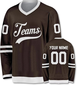 Jersey de Hockey sobre Hielo Unisex, Cuello en V, Malla Sublimada, Poliéster Transpirable, Diseño Personalizado con Nombre y Número del Equipo, Ropa Deportiva, Tallas Grandes - Product Image 6