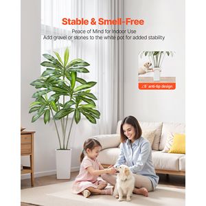 Dracaena Artificiale Bianca in Fibra di Vetro da 1,8 m in Vaso Alto, Pianta Finta in Seta, Grande Palma Tropicale Finta - Product Image 3
